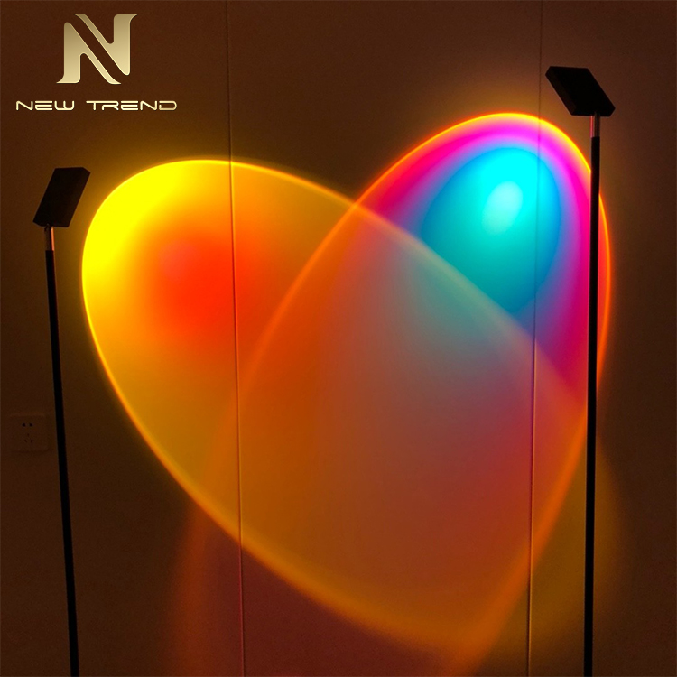 Telescopic pole sunset lamp projection floor lamp sun never set light net celebrity live FMU8112