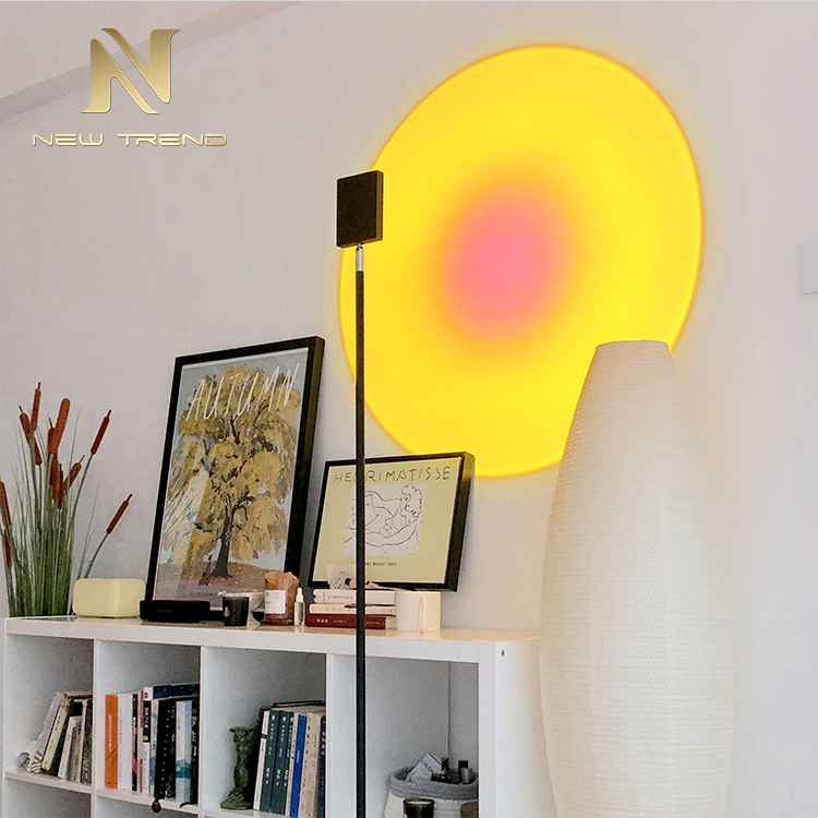 Telescopic pole sunset lamp projection floor lamp sun never set light net celebrity live FMU8112