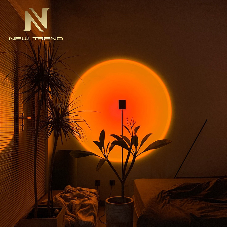 Telescopic pole sunset lamp projection floor lamp sun never set light net celebrity live FMU8112