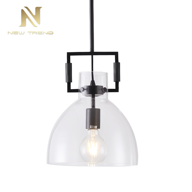 Wholesales Indoor Living Room Bedroom Decoration Copper Glass Led Pendant Light LCS0005