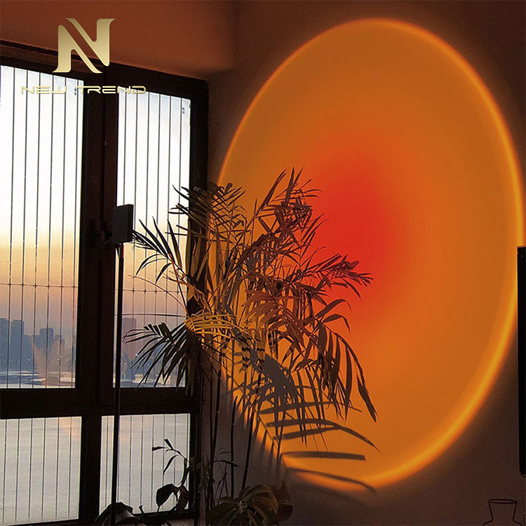 Telescopic pole sunset lamp projection floor lamp sun never set light net celebrity live FMU8112