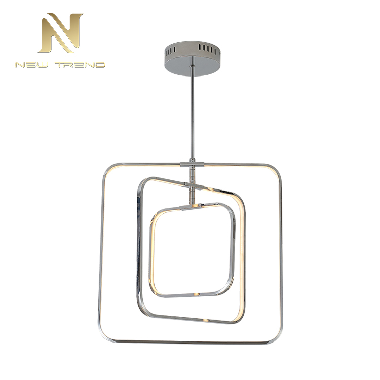 Modern design nordic indoor square decorative iron aluminum led pendant light LCY0031