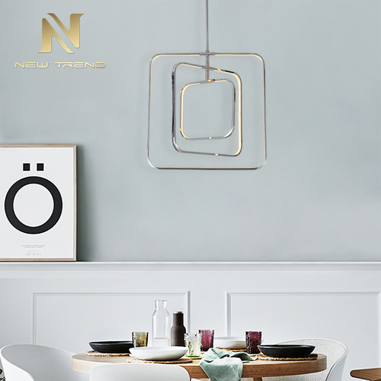 Modern design nordic indoor square decorative iron aluminum led pendant light LCY0031