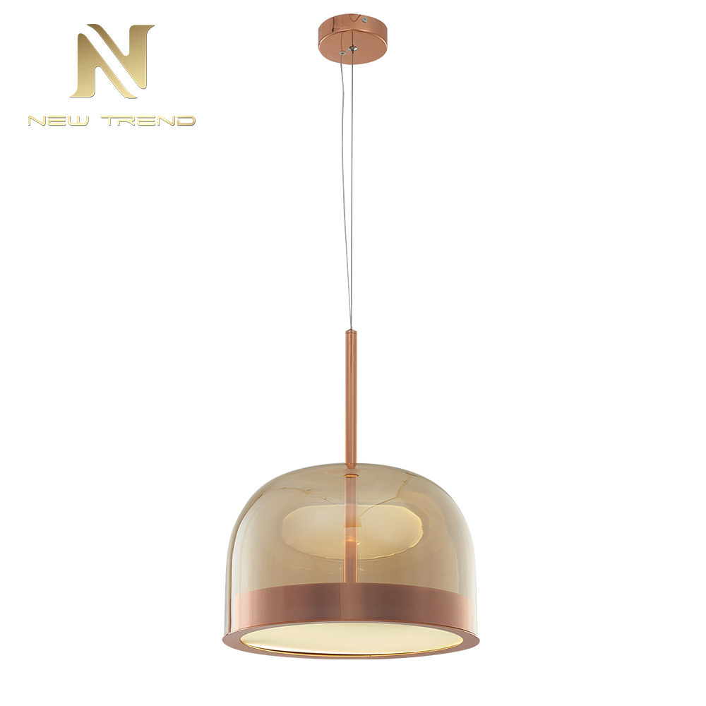 High quality Restaurant Bedroom art ceiling surface mounted amber glass LED pendant light PA0096