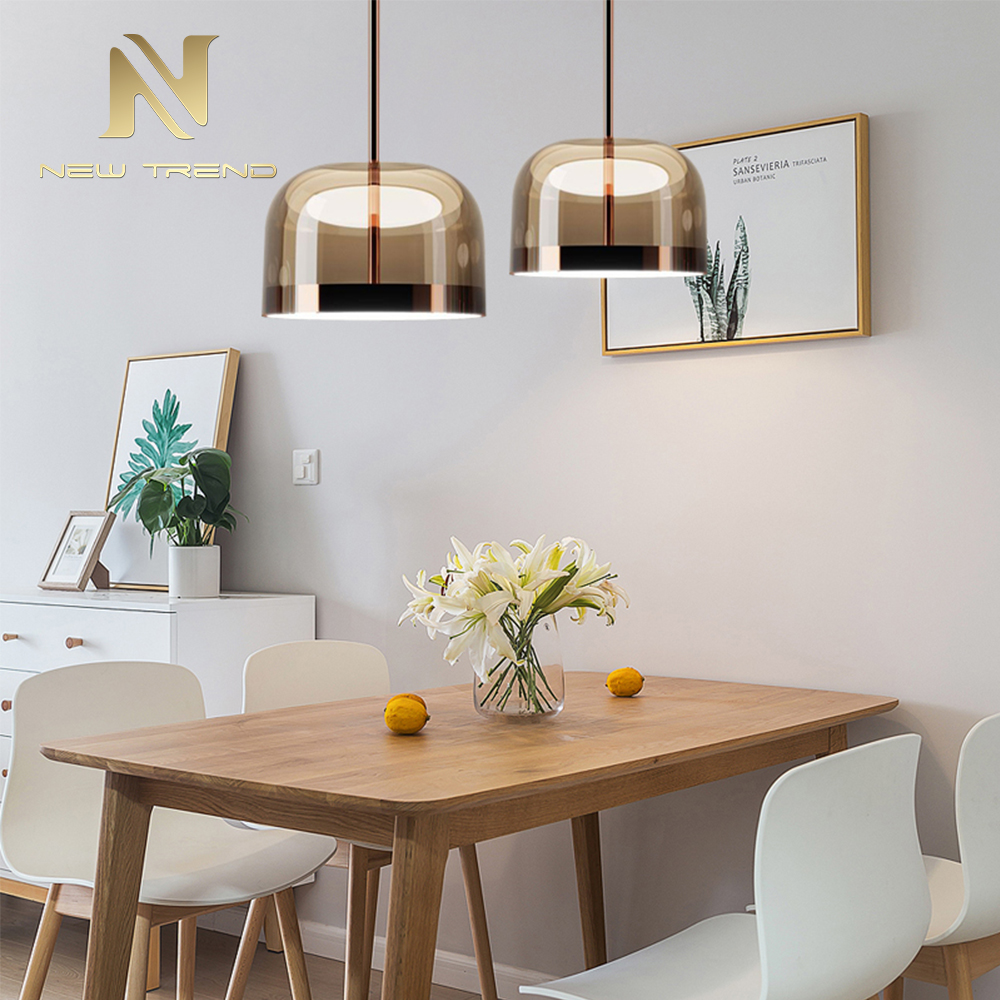 High quality Restaurant Bedroom art ceiling surface mounted amber glass LED pendant light PA0096