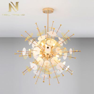 New product indoor home shop decoration iron acrylic round ball modern led pendant light PDN8721