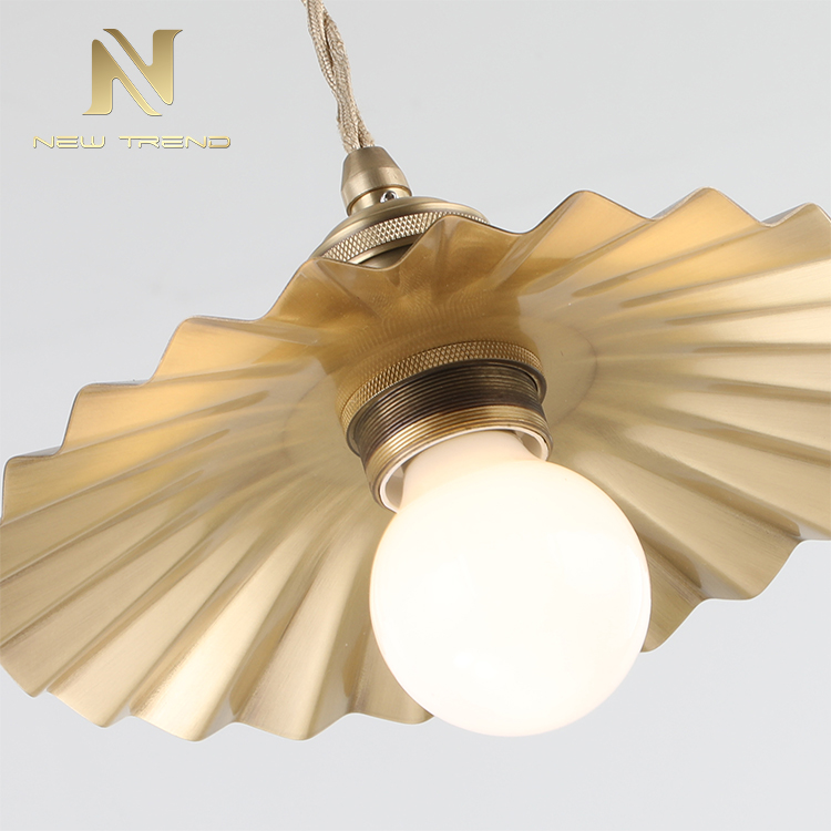 Brass single head chandelier Nordic copper modern living room Retro led pendant lamp PF00283