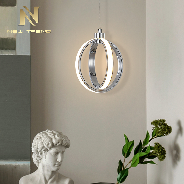 Low price home decoration chandelier led light strip double across rings pendant lamp DJ0016