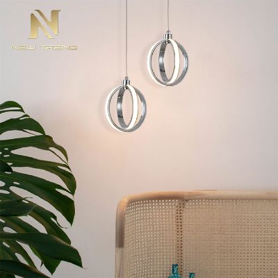 Low price home decoration chandelier led light strip double across rings pendant lamp DJ0016