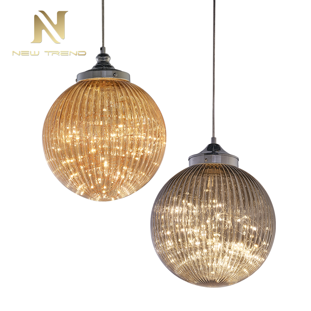 Low price bedroom living room metal chain led ceiling light hanging glass ball chandelier PY0003