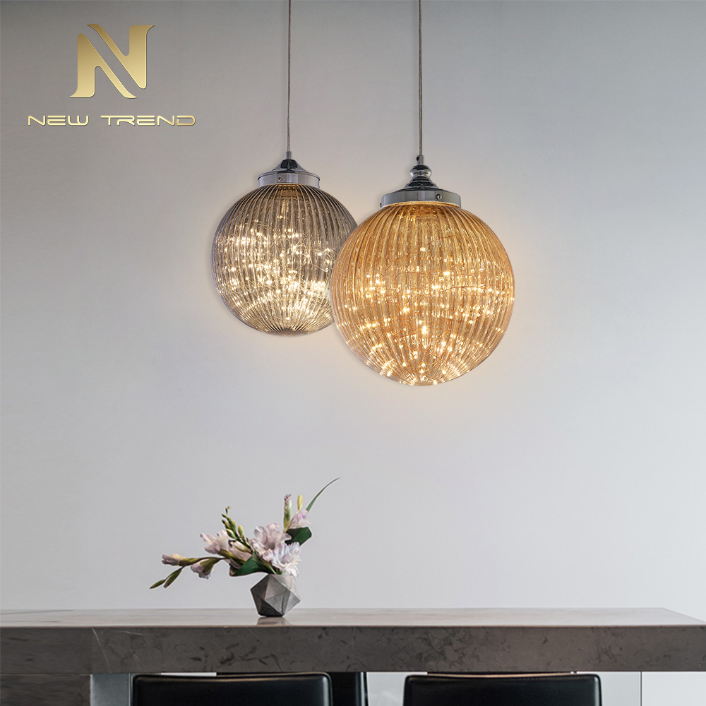 Low price bedroom living room metal chain led ceiling light hanging glass ball chandelier PY0003