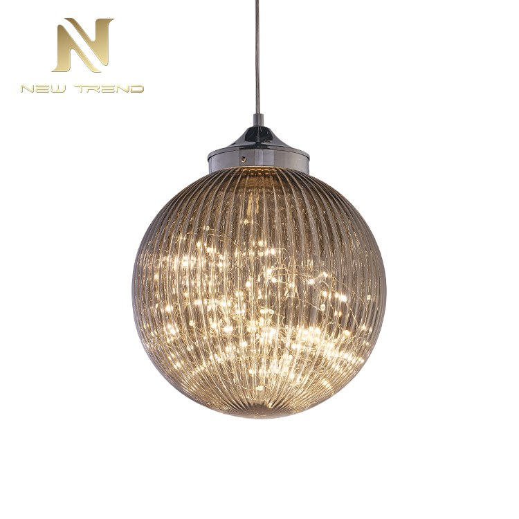 Low price bedroom living room metal chain led ceiling light hanging glass ball chandelier PY0003