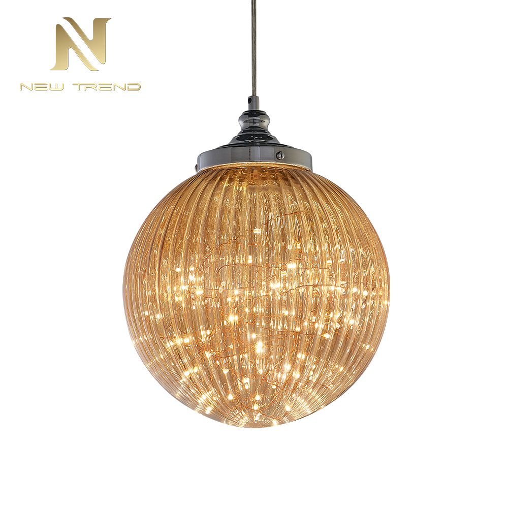 Low price bedroom living room metal chain led ceiling light hanging glass ball chandelier PY0003