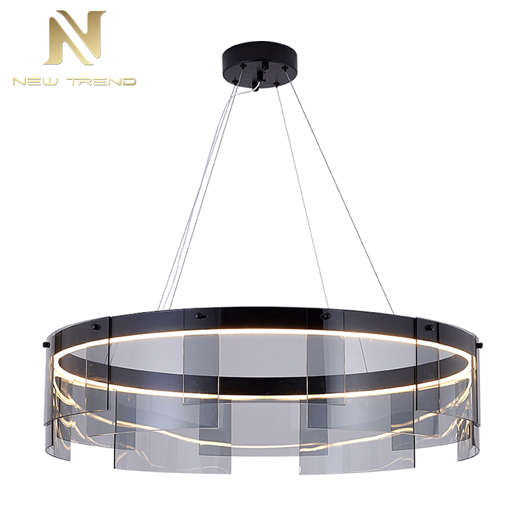 High quality residential decoration black color aluminum ring frame modern led pendant light PYQ8245