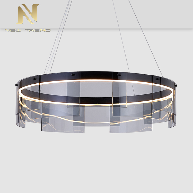 High quality residential decoration black color aluminum ring frame modern led pendant light PYQ8245