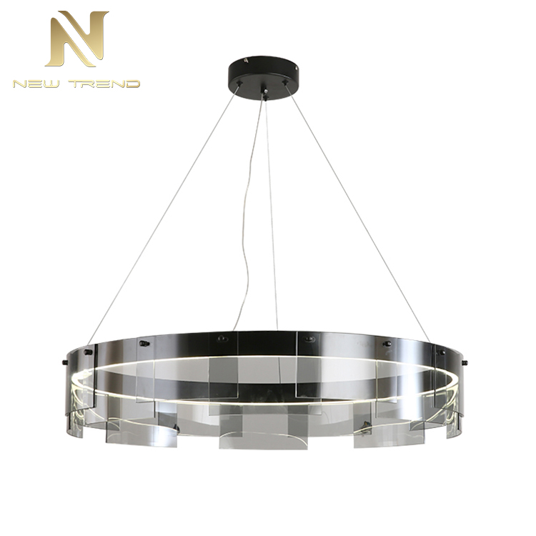 High quality residential decoration black color aluminum ring frame modern led pendant light PYQ8245