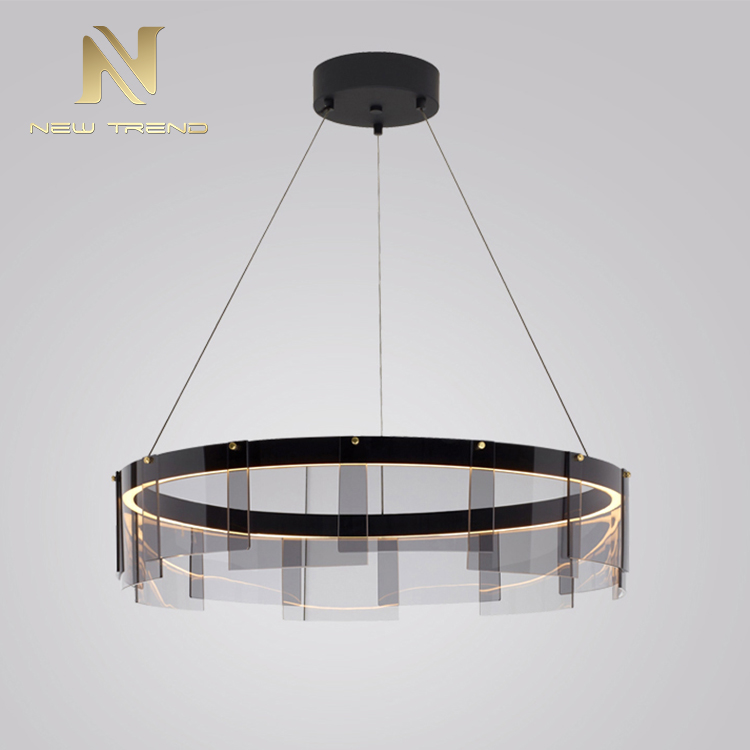 High quality residential decoration black color aluminum ring frame modern led pendant light PYQ8245