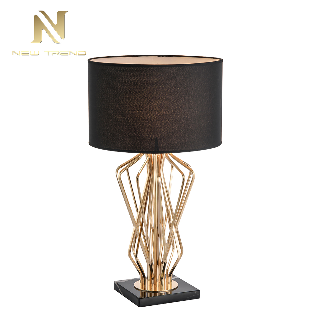 Hot sale homes decoration lighting gold black iron cloth E27 table light TH0048