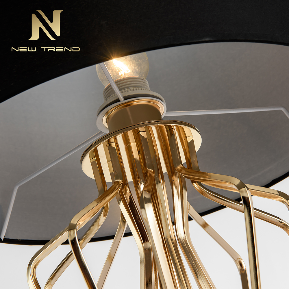 Hot sale homes decoration lighting gold black iron cloth E27 table light TH0048