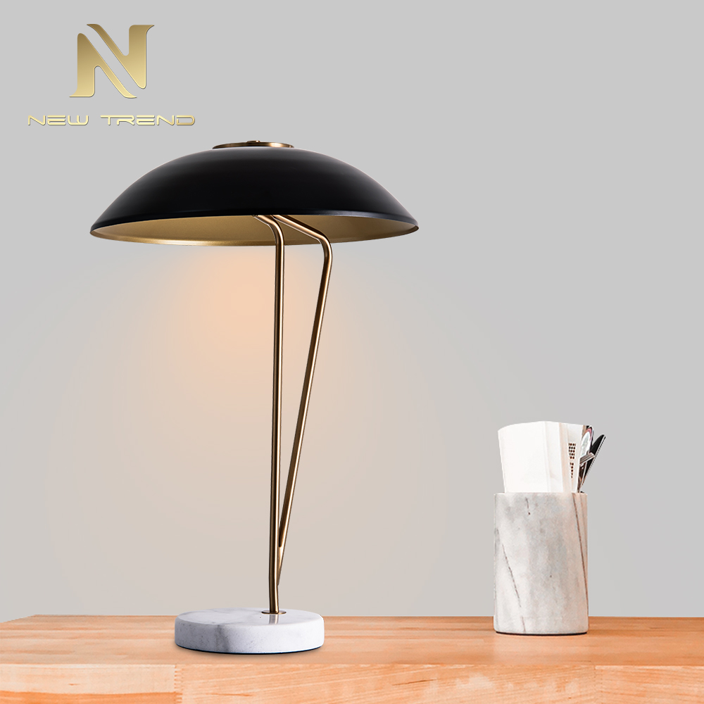 Contemporary office reading room creative gold black marble iron G9 desk lamp TH0056