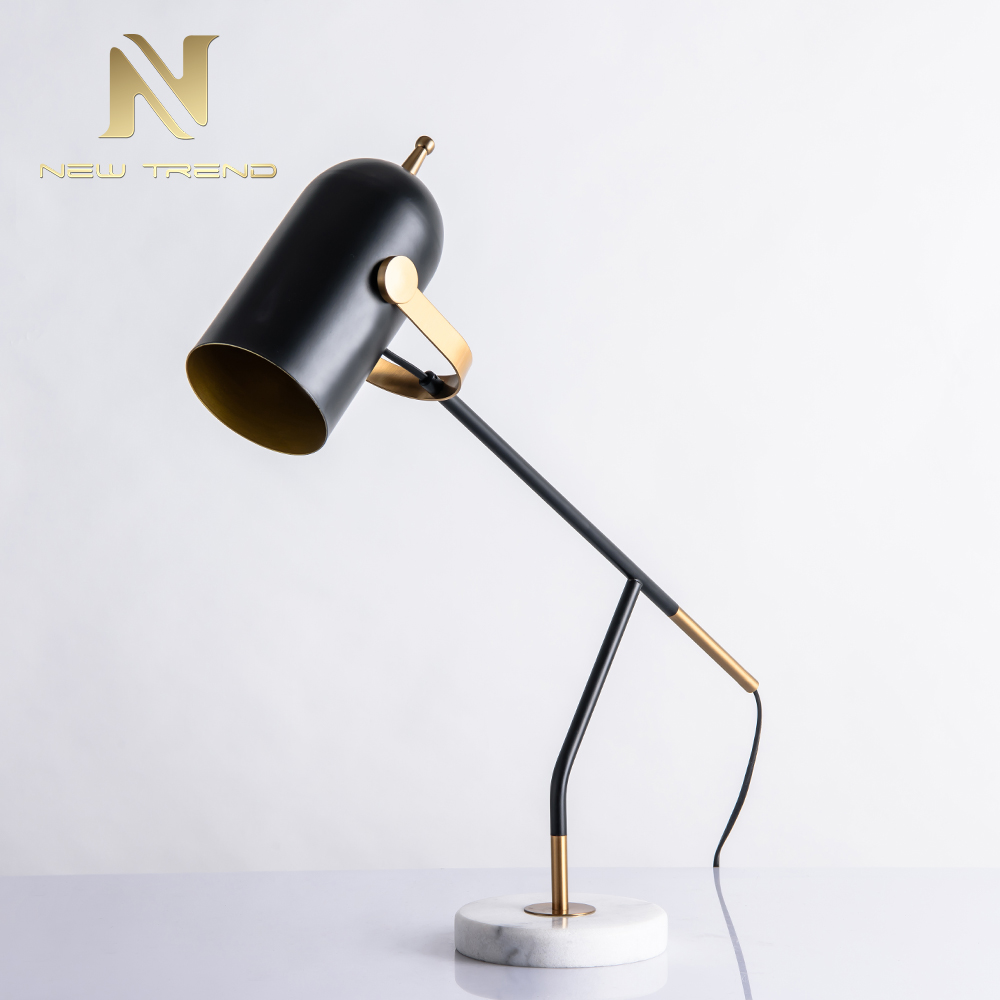 New design modern marble iron living room decoration gold black table lamp TH0059