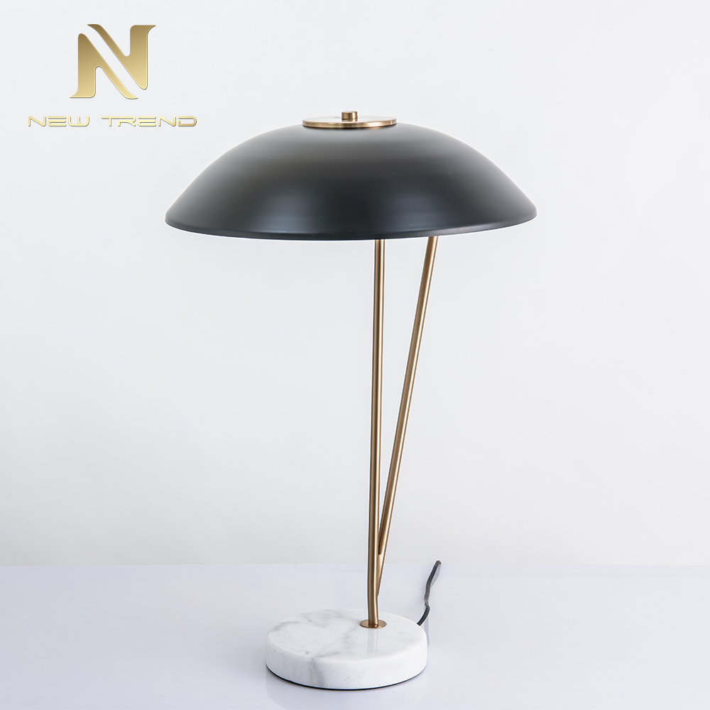 Contemporary office reading room creative gold black marble iron G9 desk lamp TH0056