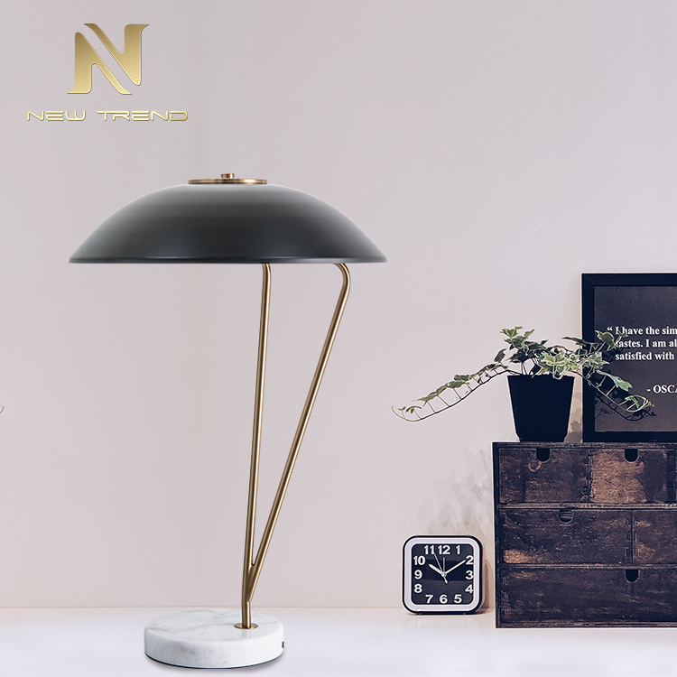 Contemporary office reading room creative gold black marble iron G9 desk lamp TH0056