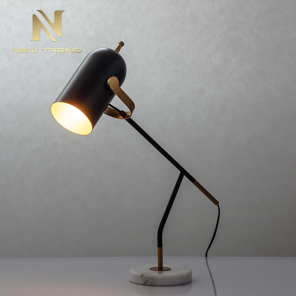 New design modern marble iron living room decoration gold black table lamp TH0059