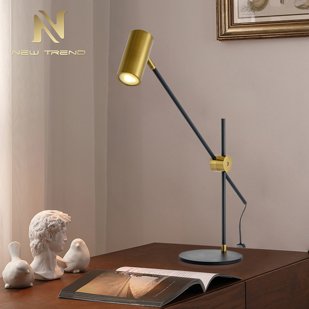 High performance modern Indoor lighting iron gold black adjustable table light TH0064