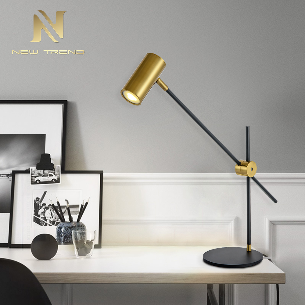 High performance modern Indoor lighting iron gold black adjustable table light TH0064