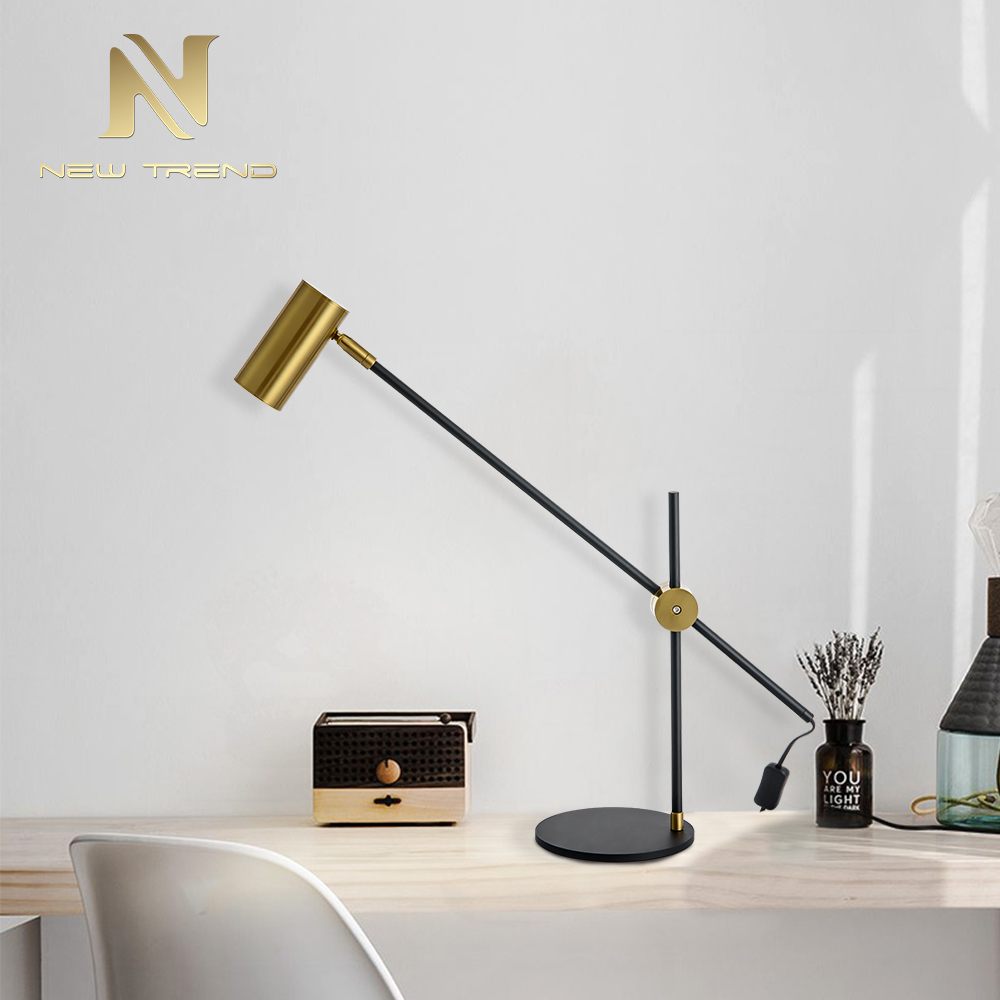 High performance modern Indoor lighting iron gold black adjustable table light TH0064