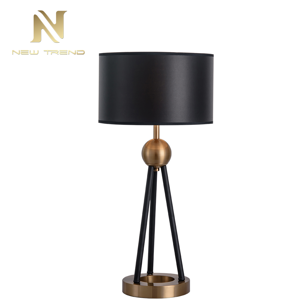 Wholesale light luxury style flexible E27 iron cloth gold led table lamp TH0068