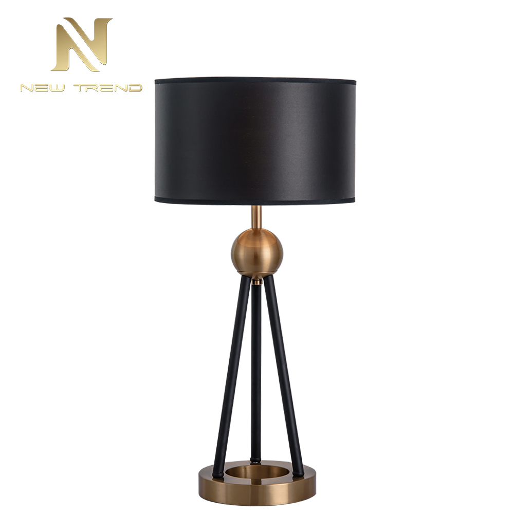 Wholesale light luxury style flexible E27 iron cloth gold led table lamp TH0068