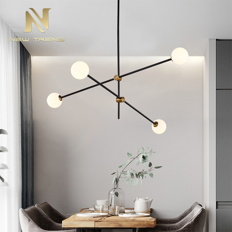 Antique style industrial pendant lighting metal black vintage glass chandelier DX00304