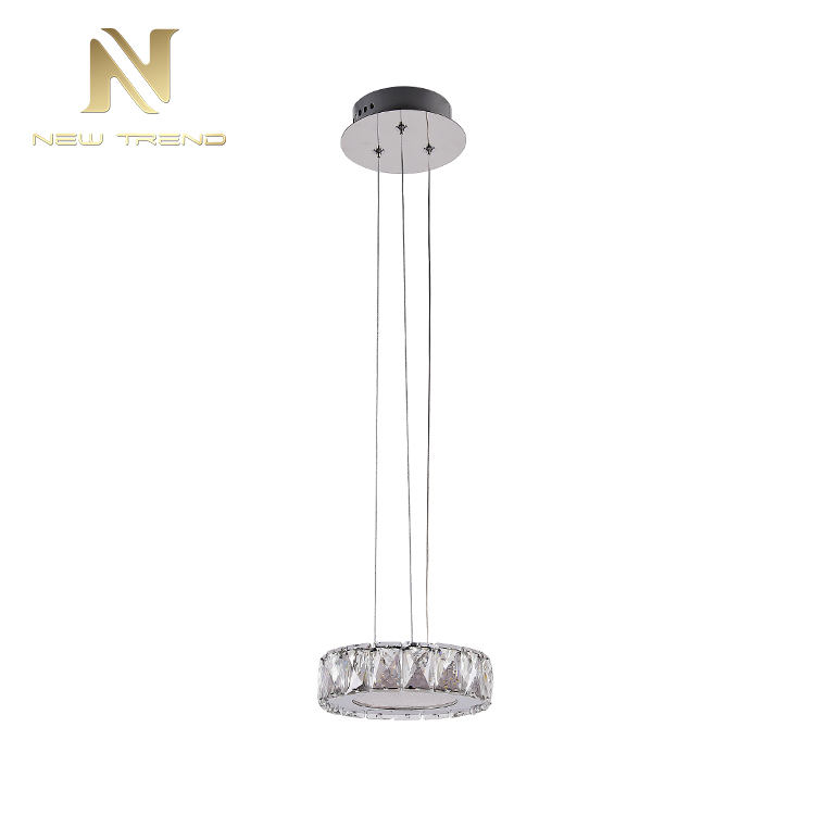 New product residential decoration lighting stainless steel base crystal led pendant lamp PF00307