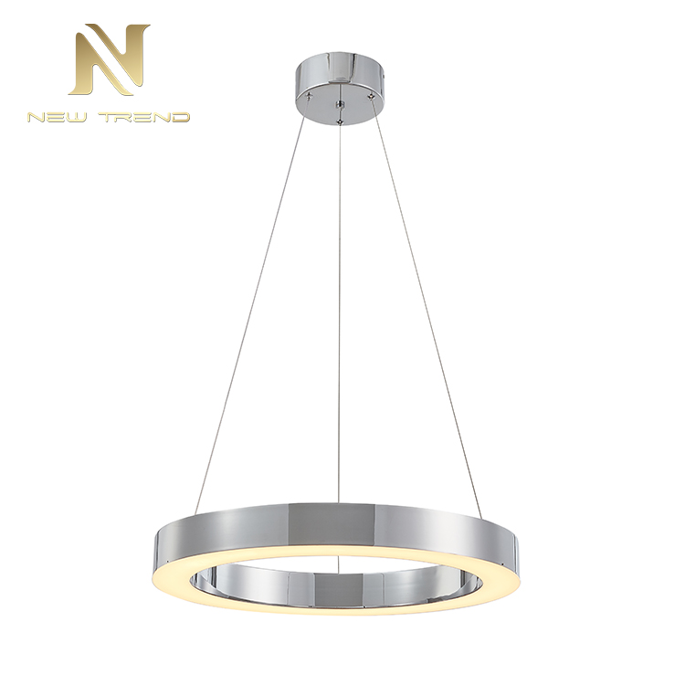 Contracted style decoration fixtures ring shape stainless steel acrylic led pendant lamp PM0040