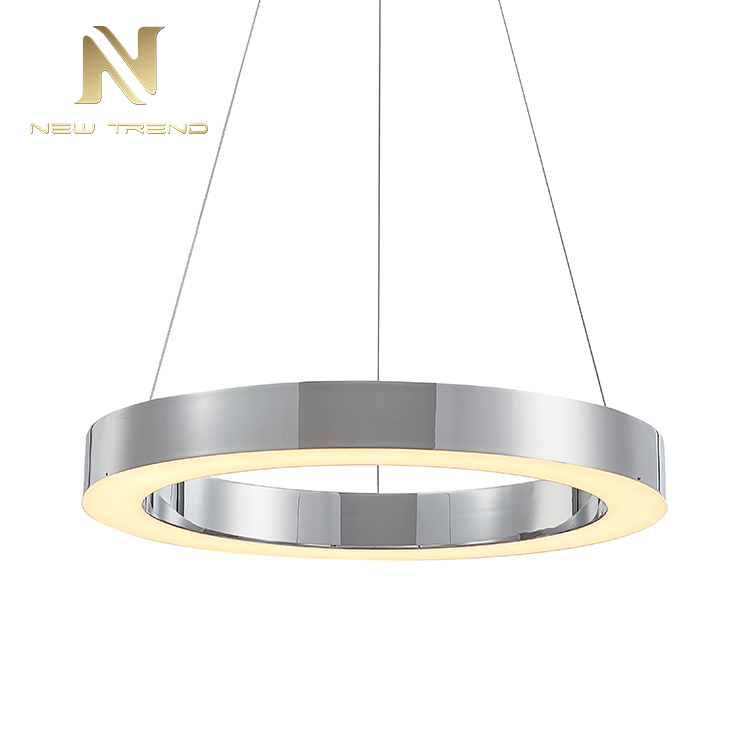 Contracted style decoration fixtures ring shape stainless steel acrylic led pendant lamp PM0040