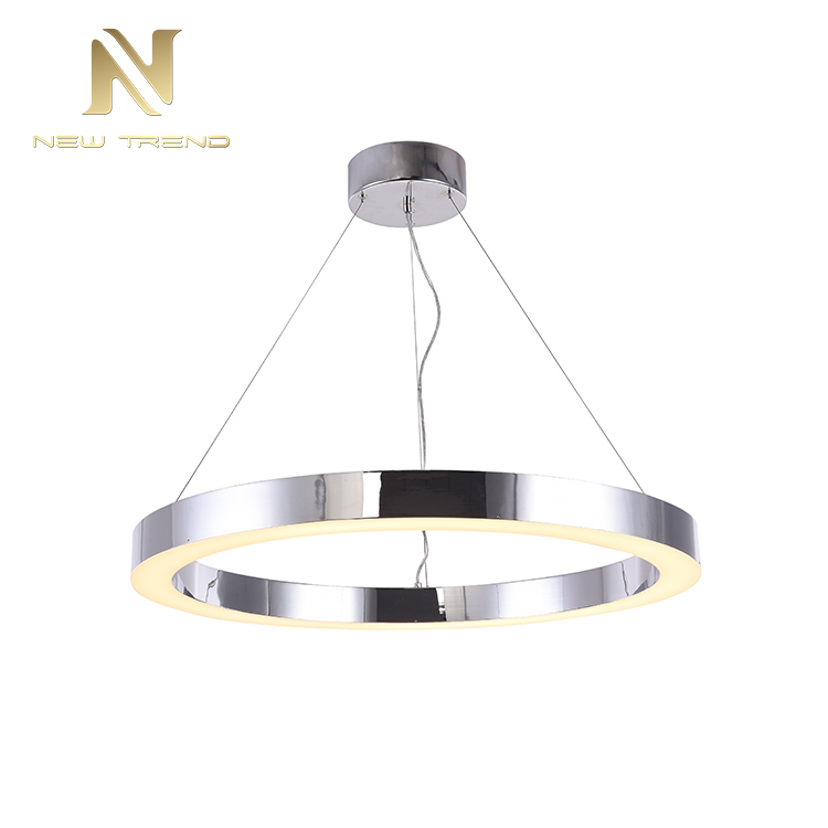 Contracted style decoration fixtures ring shape stainless steel acrylic led pendant lamp PM0040