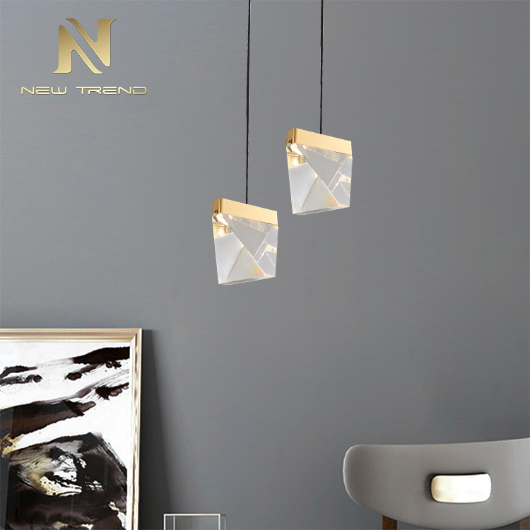 High quality residential fixtures decorative cafe home modern crystal led pendant lamp PM00404