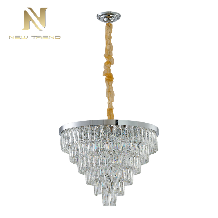 Unique design residential decoration modern chandelier metal crystal led pendant light PO00405