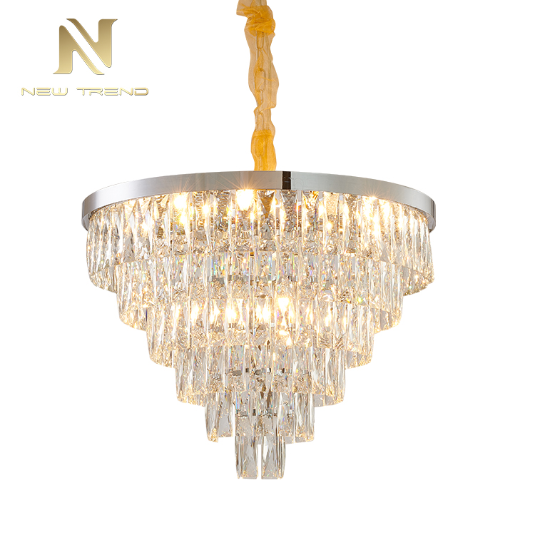 Unique design residential decoration modern chandelier metal crystal led pendant light PO00405