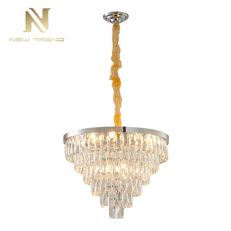 Unique design residential decoration modern chandelier metal crystal led pendant light PO00405