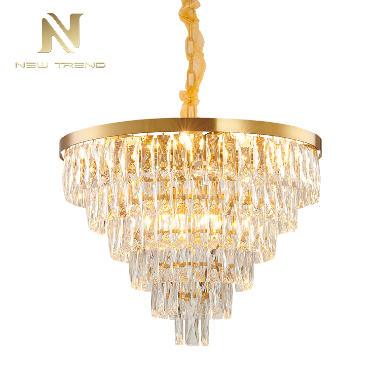 Unique design residential decoration modern chandelier metal crystal led pendant light PO00405