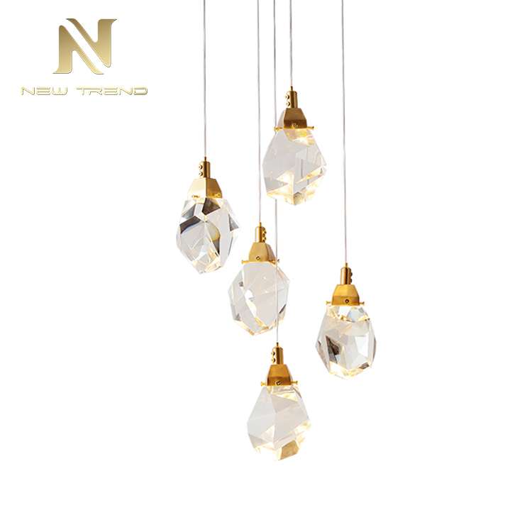 Wholesale interior decoration fixtrues crystal ceiling led chandelier pendant light PR8006