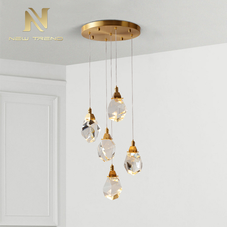 Wholesale interior decoration fixtrues crystal ceiling led chandelier pendant light PR8006