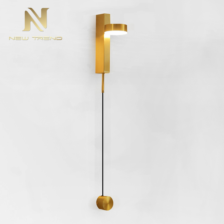 New Design Indoor Decoration Lighting Regulating Switch Gold Iron Modern Led Wall Lamp WG8210