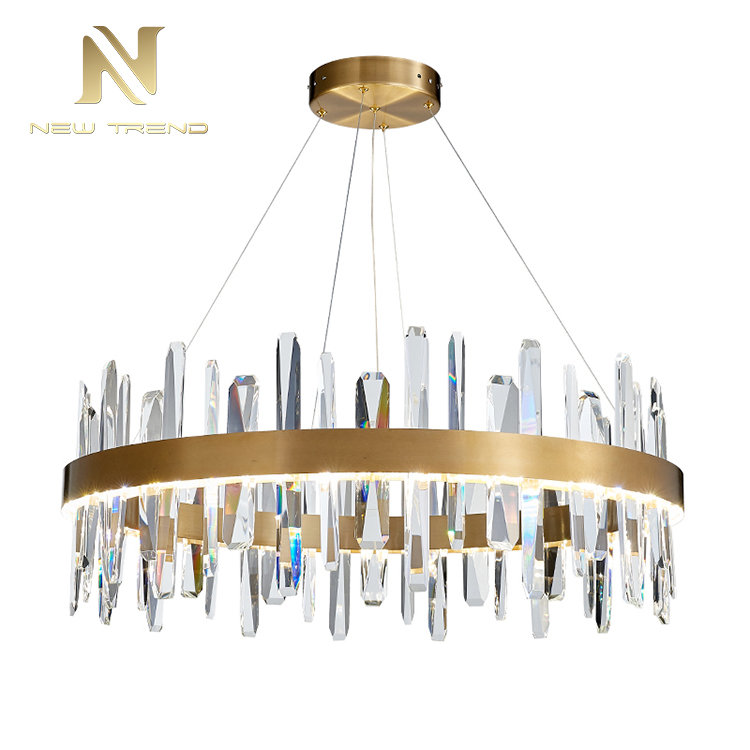 Modern indoor living room dinning room decoration stainless steel crystal led pendant lamp DF89302