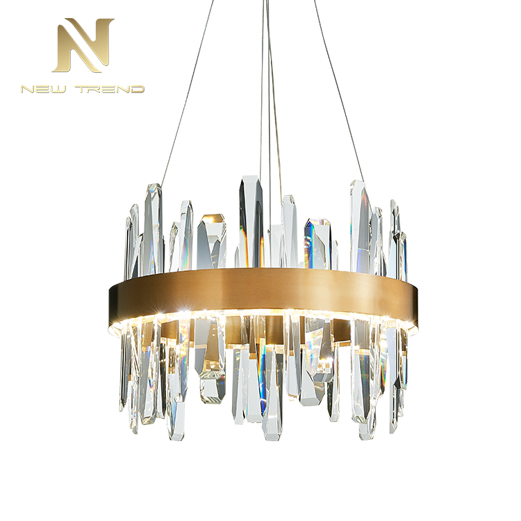 Modern indoor living room dinning room decoration stainless steel crystal led pendant lamp DF89302