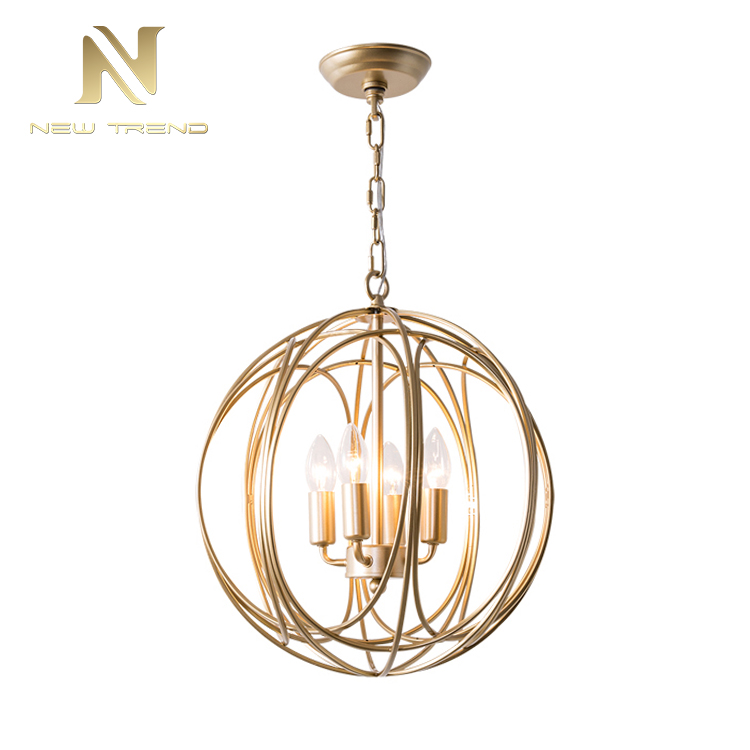 Good quality vintage style residential decoration ceiling lighting iron led chandelier PAL80566