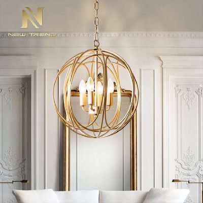 Good quality vintage style residential decoration ceiling lighting iron led chandelier PAL80566